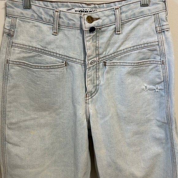 Vintage 1991 Marithe and Francois Girbaud Faded Light Wash Distressed Jeans 5/6 - Picture 1 of 15